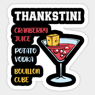 Thankstini Thanksgiving Drink Sticker